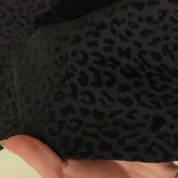Cheetah print black trousers size small suede cheetah - Picture 3 of 5